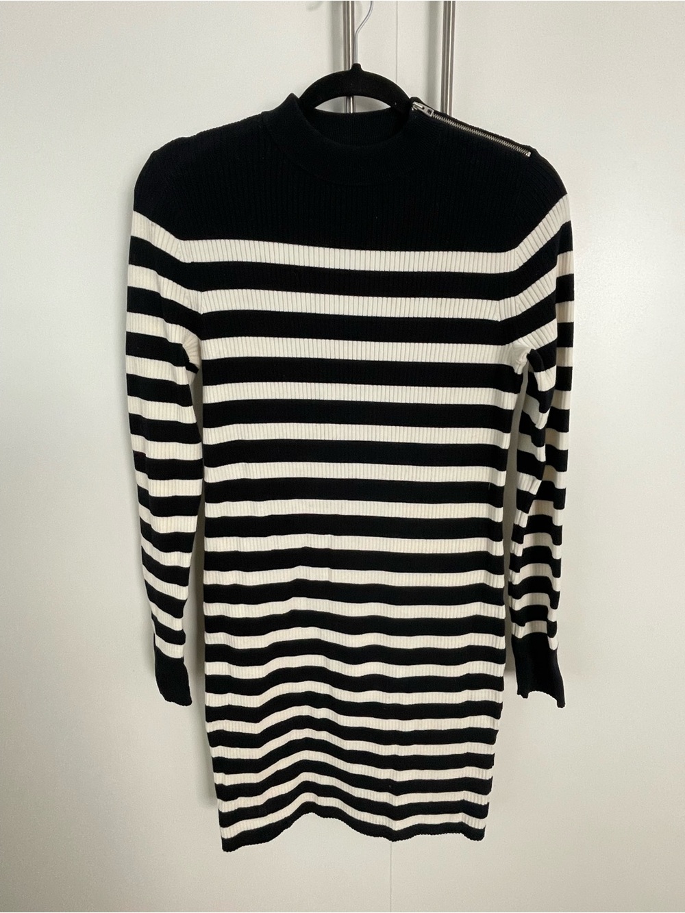 Everlane Breton Navy Blue & White Striped Knit Sweater Dress Size L